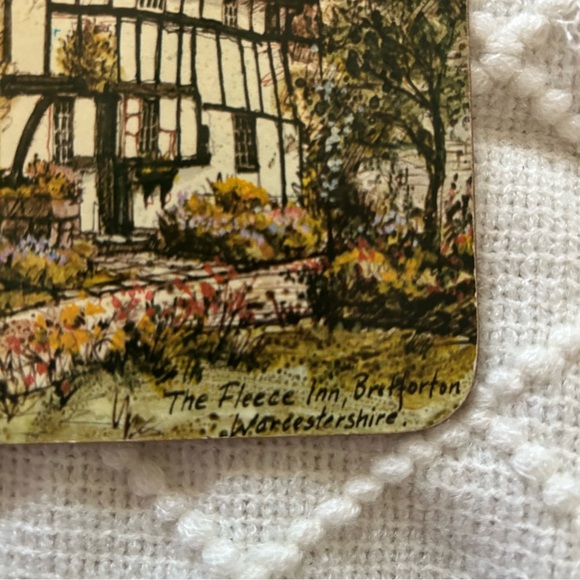 Vintage British Pub Cork Placemats Signed Art Prints Set of‎ 6 Collectible - Picture 12 of 13